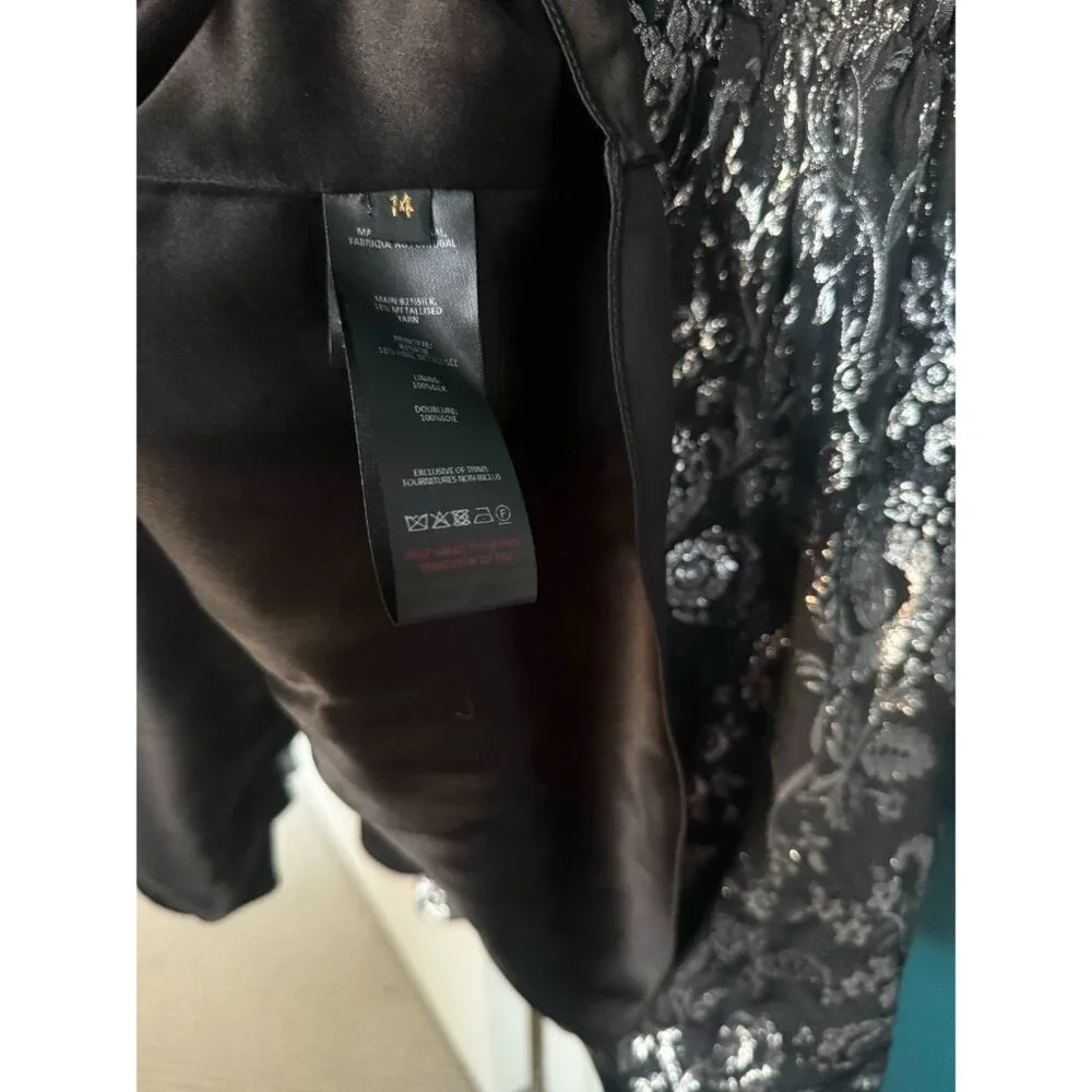 $3245 NWT The Vampire’s Wife ‘The Night Flight’ Gown in Ink Black and Silver - Picture 10 of 13